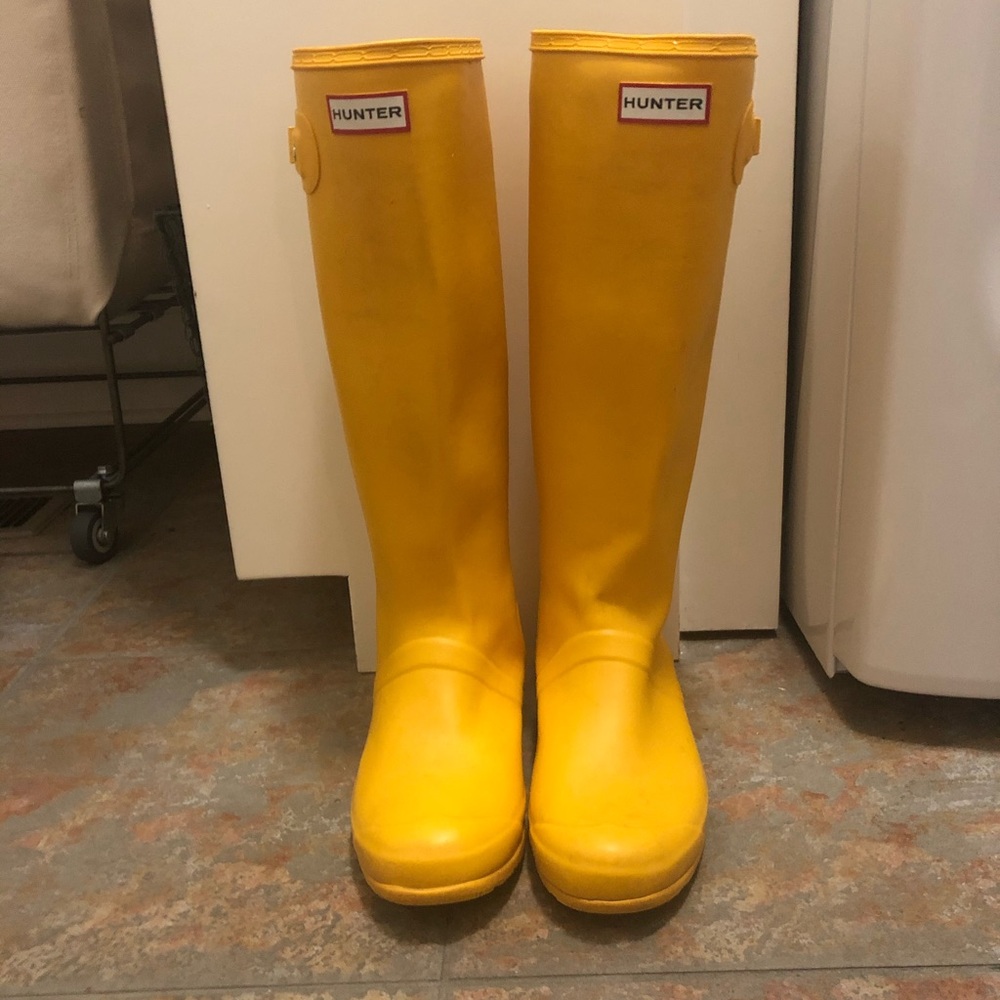 Original Hunter Rain Boots Tall Yellow